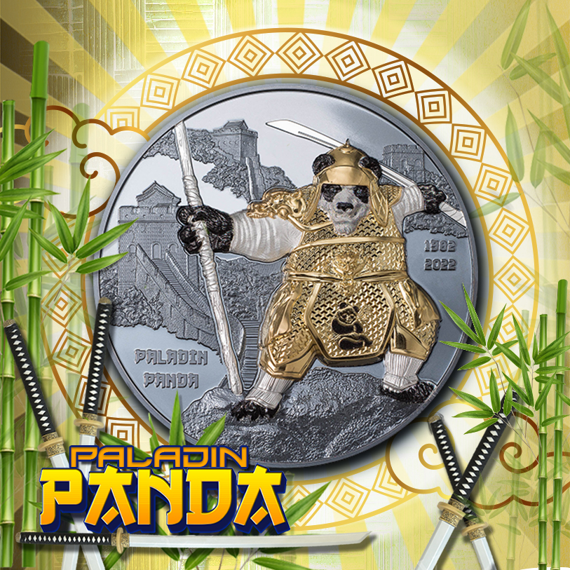 paladin panda 3 oz silver coin